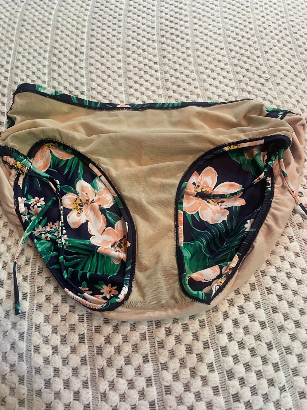 Kona Sol High Waist Floral Bikini Bottom 20W 22W Ruched Cinch Plus Size Swim - Picture 8 of 13